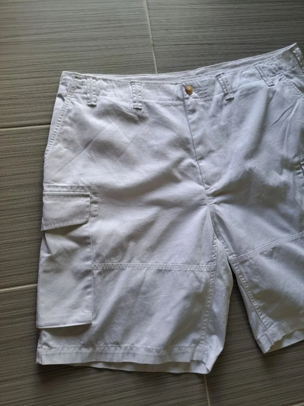 Polo Ralph Lauren Size 40 White Relaxed Fit Cargo Shorts  Cotton Pony Logo Beach - Picture 5 of 15